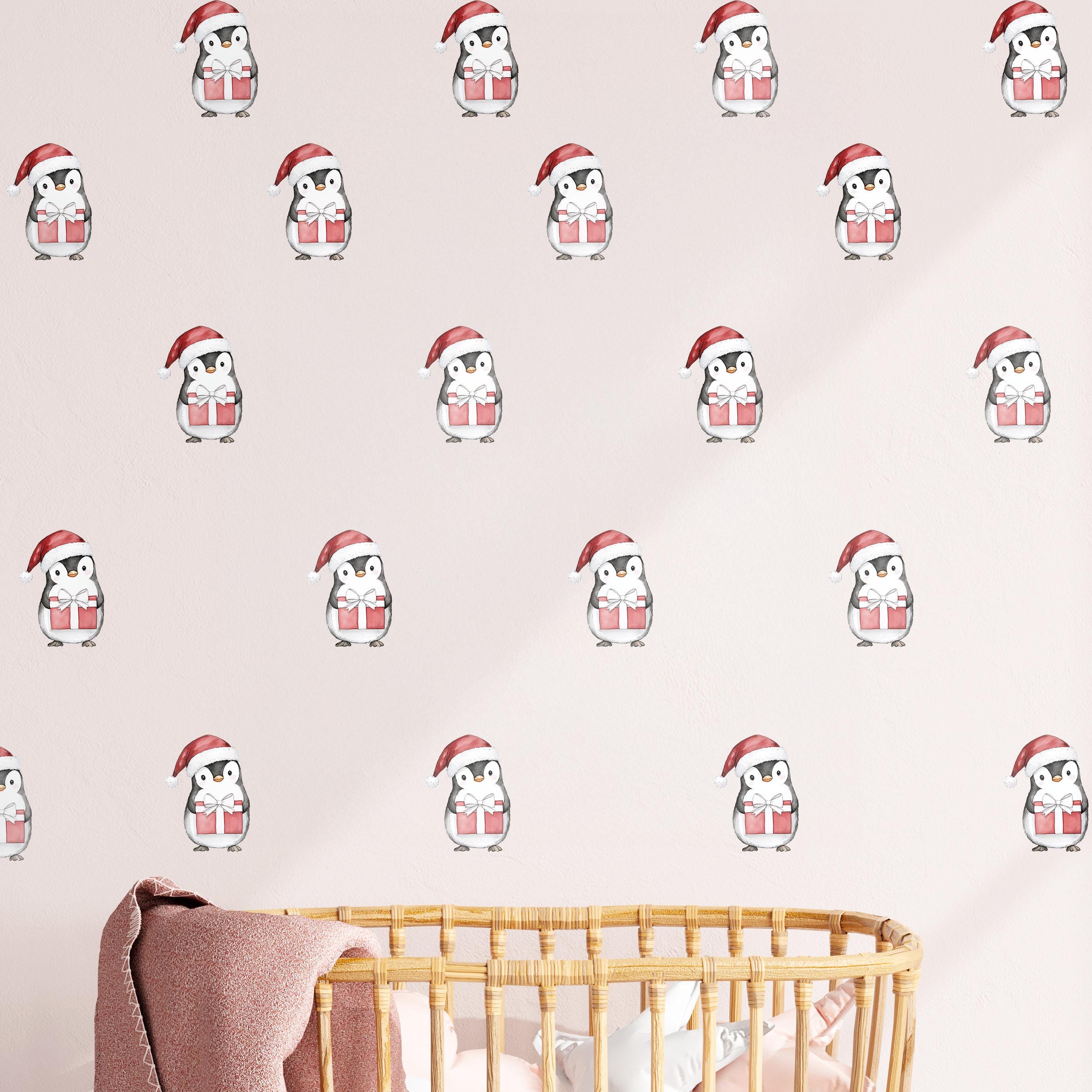 Cute Christmas Penguin Wall Decals