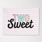 Fabric Tapestry Banner, TWO Sweet, Kids Wall Art Room Decor, Children's Wall Art