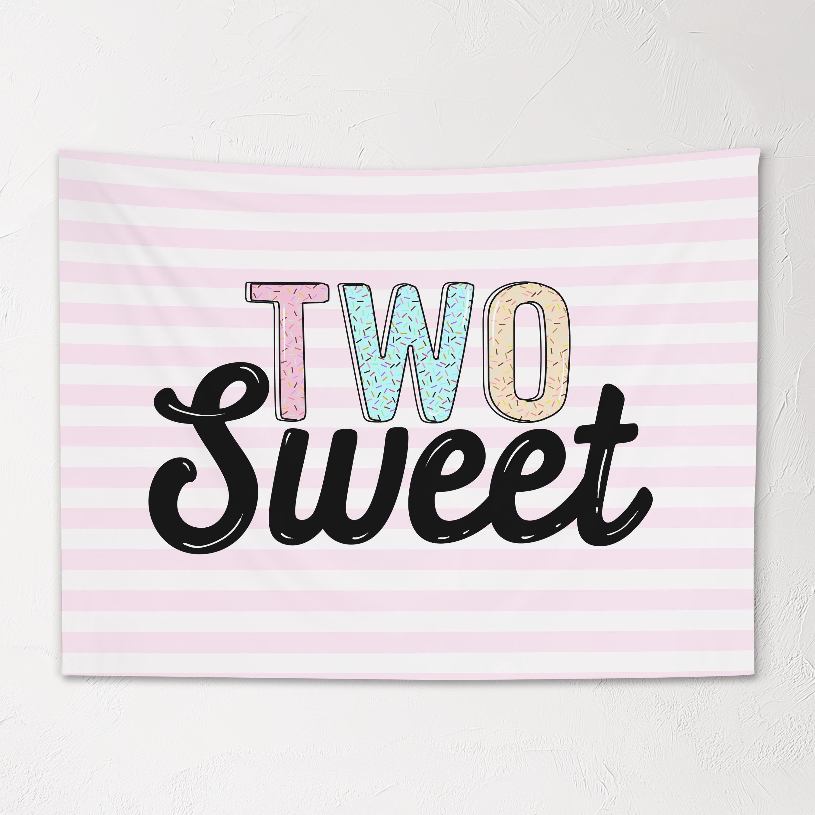 Fabric Tapestry Banner, TWO Sweet, Kids Wall Art Room Decor, Children's Wall Art