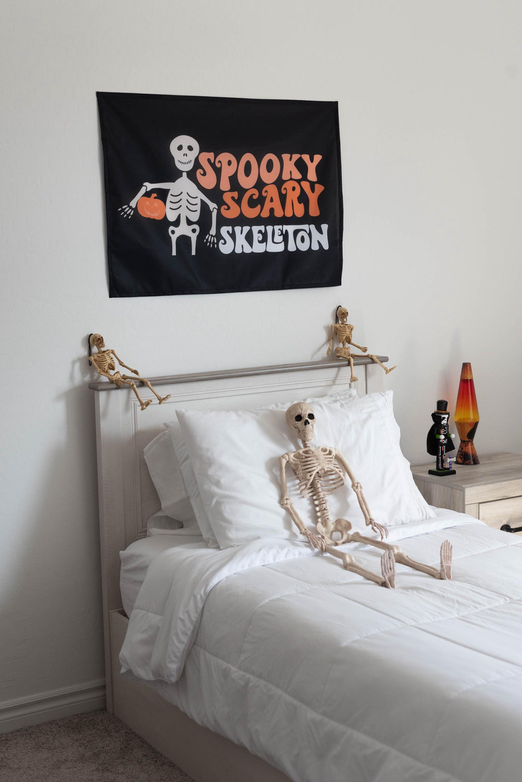 Halloween Banner, Spooky Scary Skeleton, Halloween Decor, Halloween Wall Art