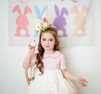 Fabric Tapestry Banner, Cottontail Club, Kids Wall Art Room Decor, Children's Wall Art