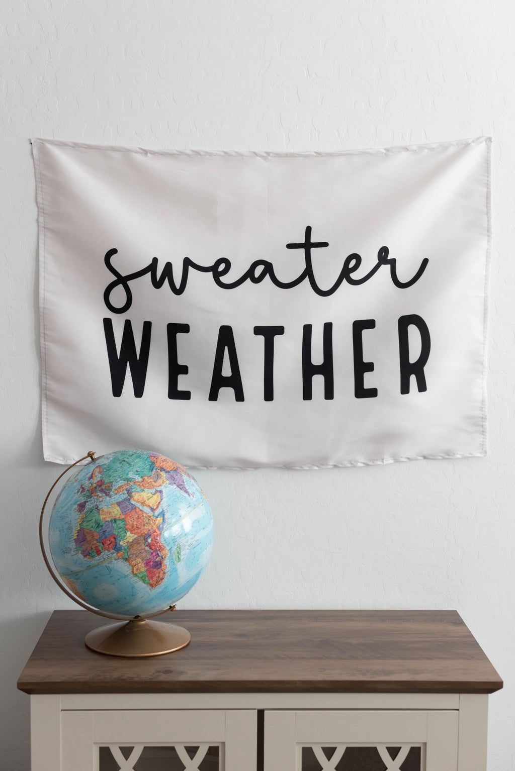 Fabric Tapestry Banner, Sweater Weather, Kids Wall Art Room Decor