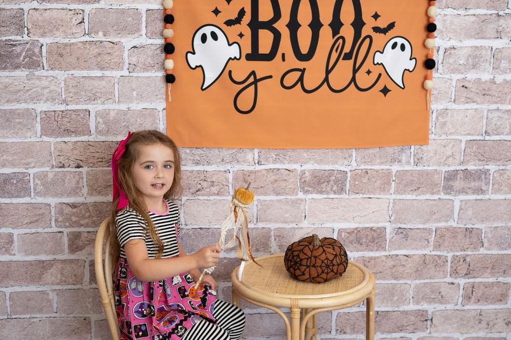 Boo Y'all Halloween Banner: Soft Fabric Wall Decor - Made in USA