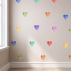 Watercolor Hearts Wall Decals