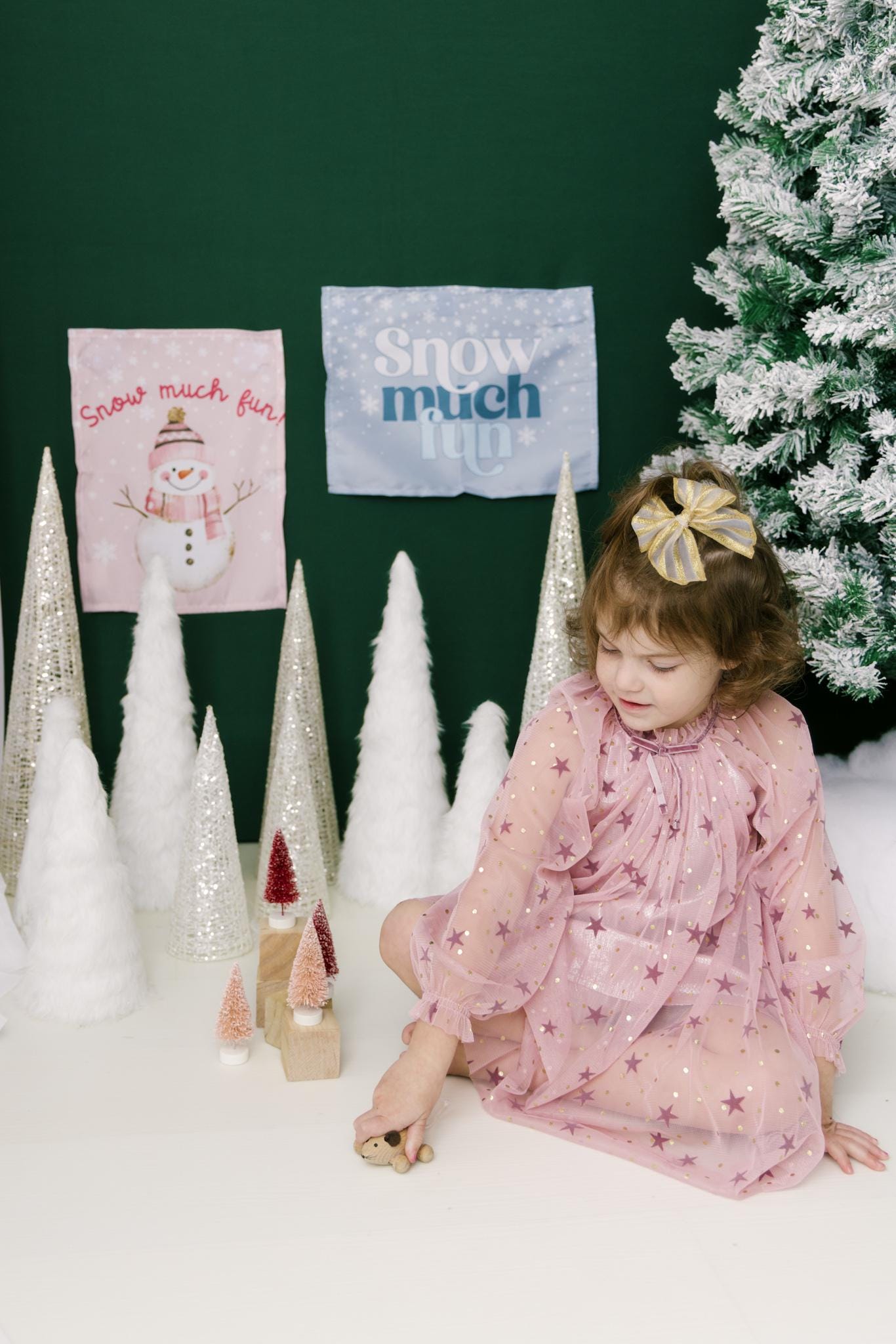 Christmas Banner Snow Much Fun, Kids Fabric Tapestry, Wall art Room Decor