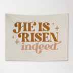 Fabric Tapestry Banner, He is Risen Indeed, Kids Wall Art Room Decor, Children's Wall Art