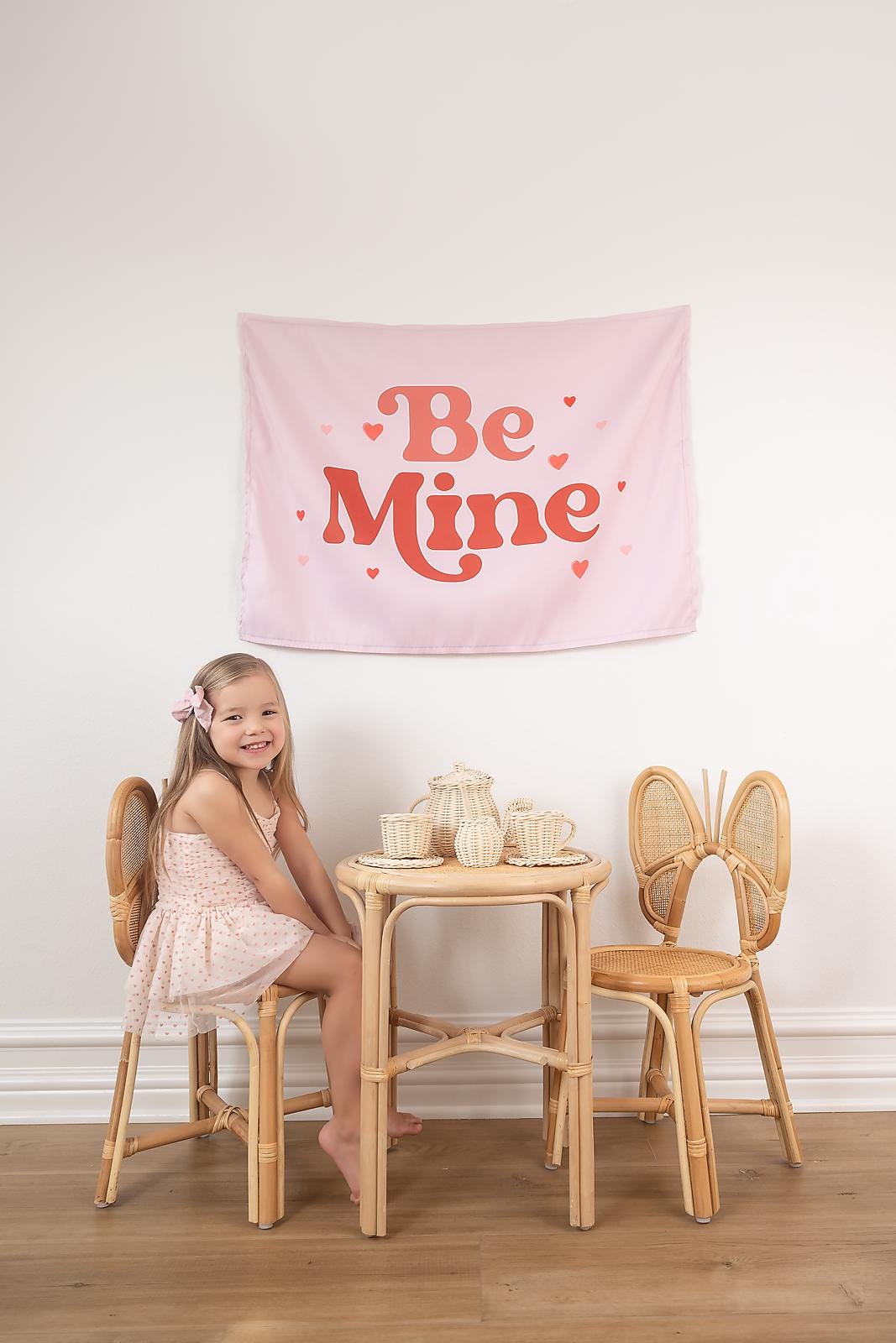 Fabric Tapestry Banner, Be Mine, Kids Wall Art Room Decor, Children's Wall Art