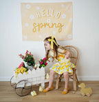 Fabric Tapestry Banner, Hello Spring, Kids Wall Art Room Decor, Childrens Wall Art