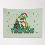 Christmas Banner, Tree Rex,Kids Christmas Dinosaur Tapestry, Room Decor