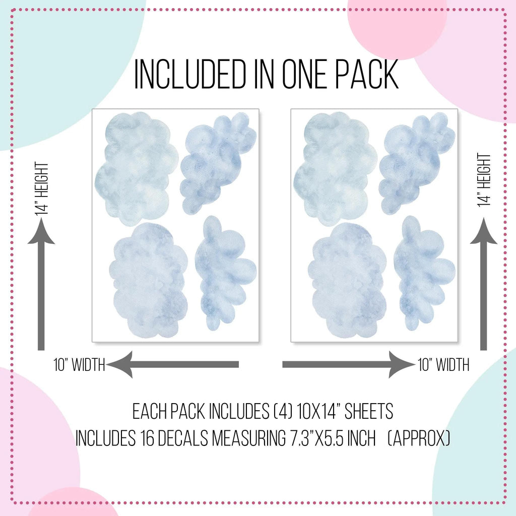 Watercolor Clouds Wall Decals
