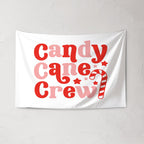 Christmas Banner, Candy Cane Crew, Kids Fabric Tapestry