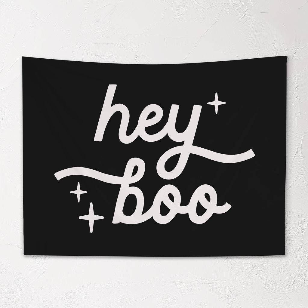 Halloween Banner, Hey Boo, Halloween Decor, Halloween Wall Art, Wall Hanging