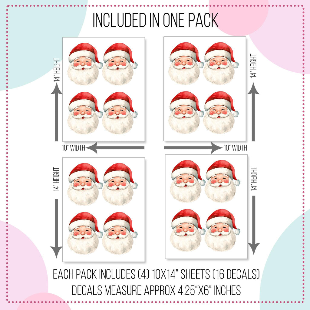 Red Santa Wall Decals