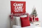 Christmas Banner, Candy Cane Cutie, Kids Fabric Tapestry, Wall art Room Decor