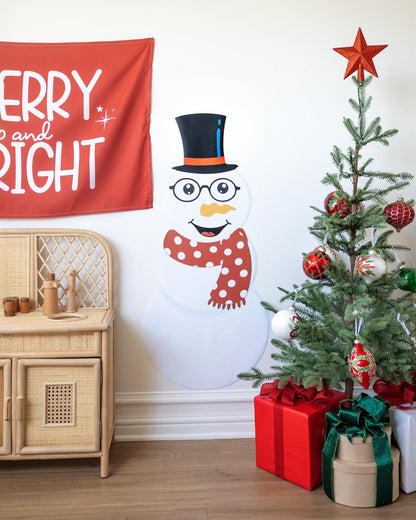 Christmas Banner, Merry And Bright, Kids Fabric Tapestry, Wall art Room Decor