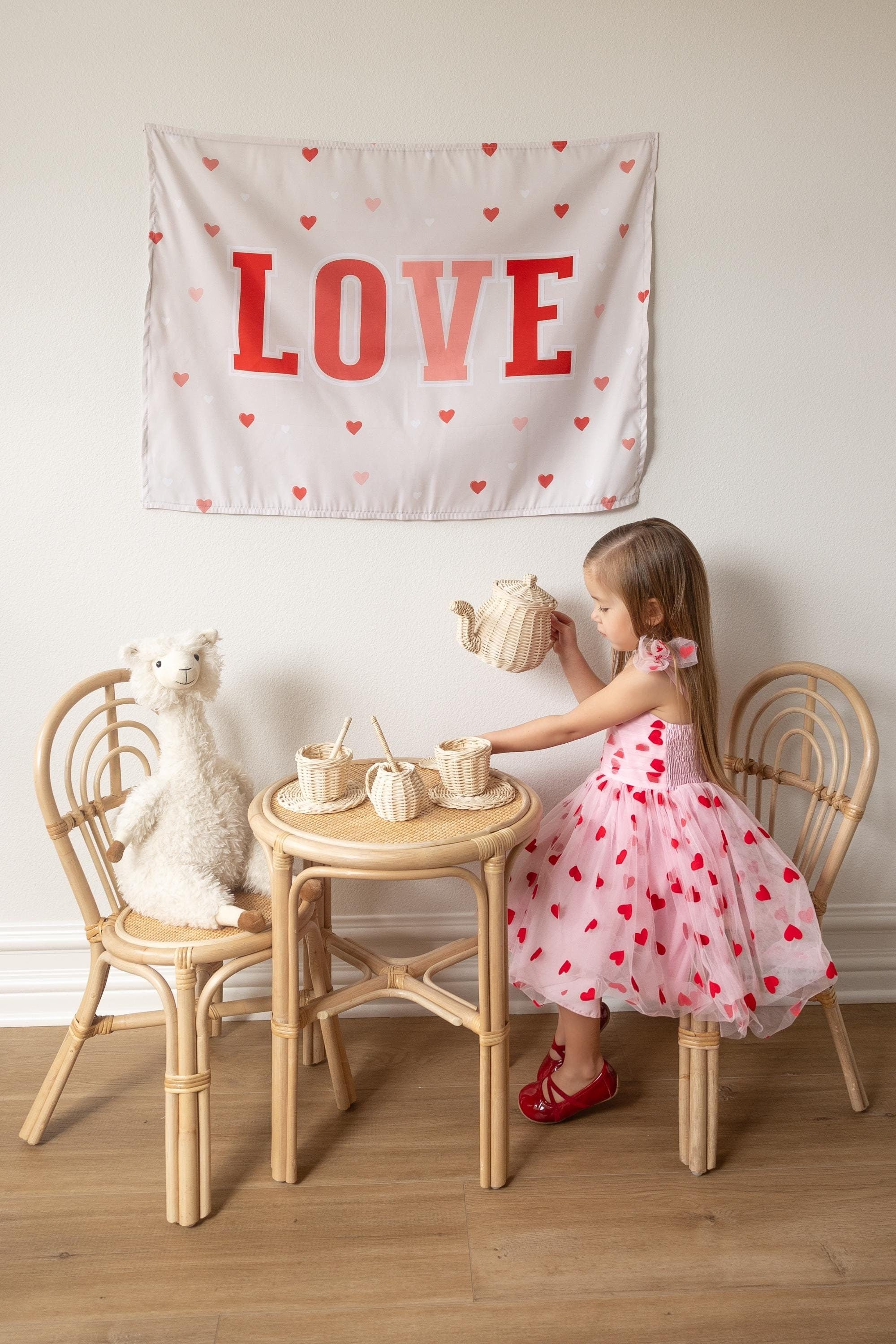 Fabric Tapestry Banner, Love, Kids Wall Art Room Decor, Children's Wall Art