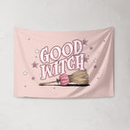 Halloween Banner, Good Witch, Happy Halloween Decor, Pink Halloween Wall Art
