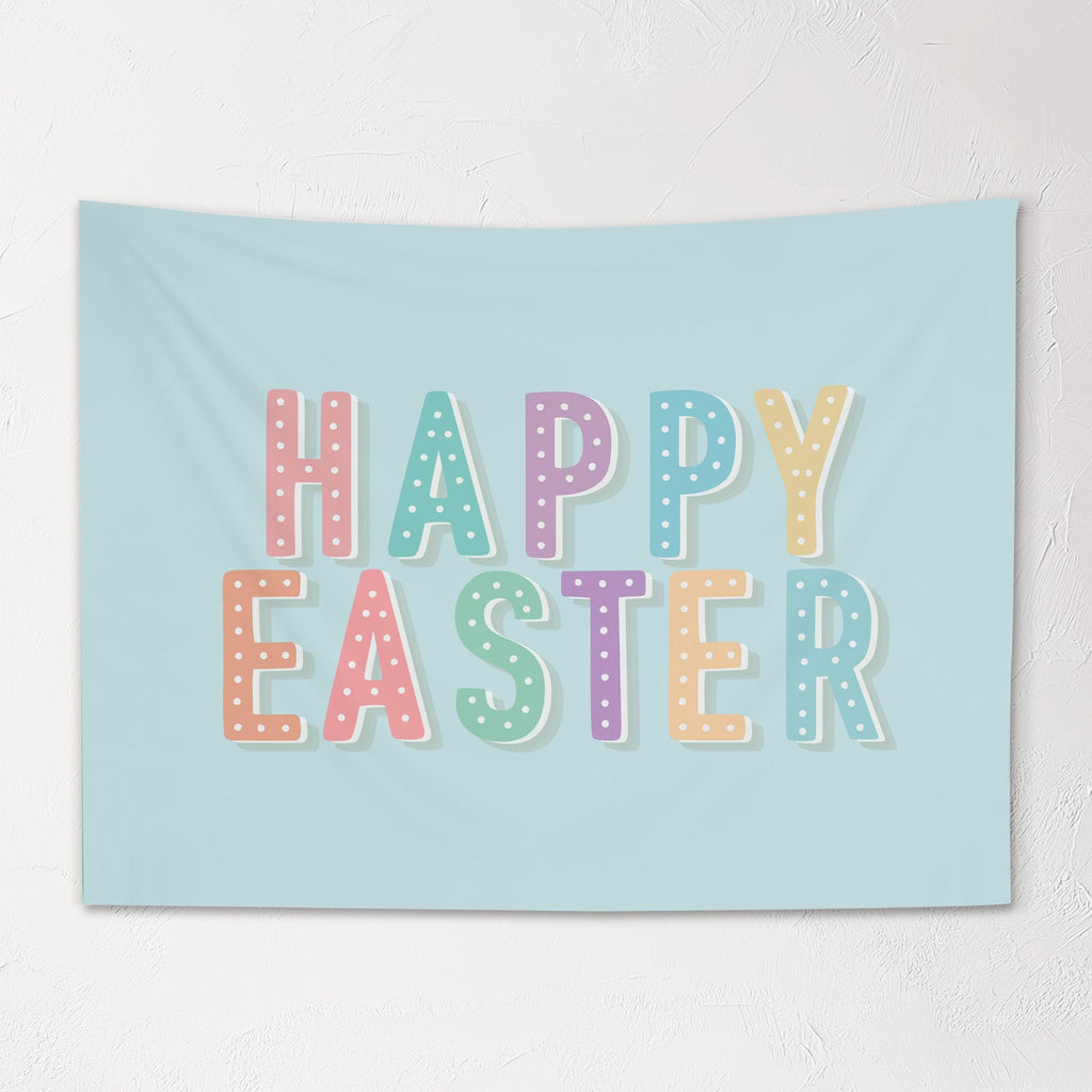 Fabric Tapestry Banner, Happy Easter, Kids Wall Art Room Decor, Children's Wall Art