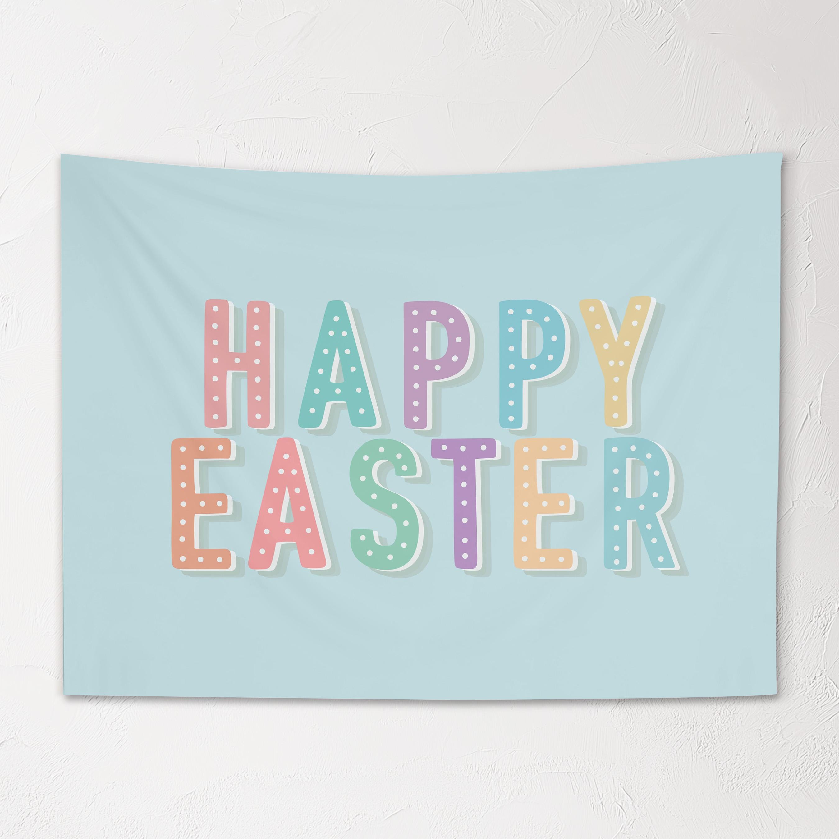 Fabric Tapestry Banner, Happy Easter, Kids Wall Art Room Decor, Children's Wall Art