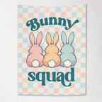 Fabric Tapestry Banner, Bunny Squad, Kids Wall Art Room Decor, Children's Wall Art