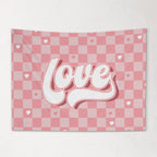 Fabric Tapestry Banner, Retro Love, Kids Wall Art Room Decor, Children's Wall Art