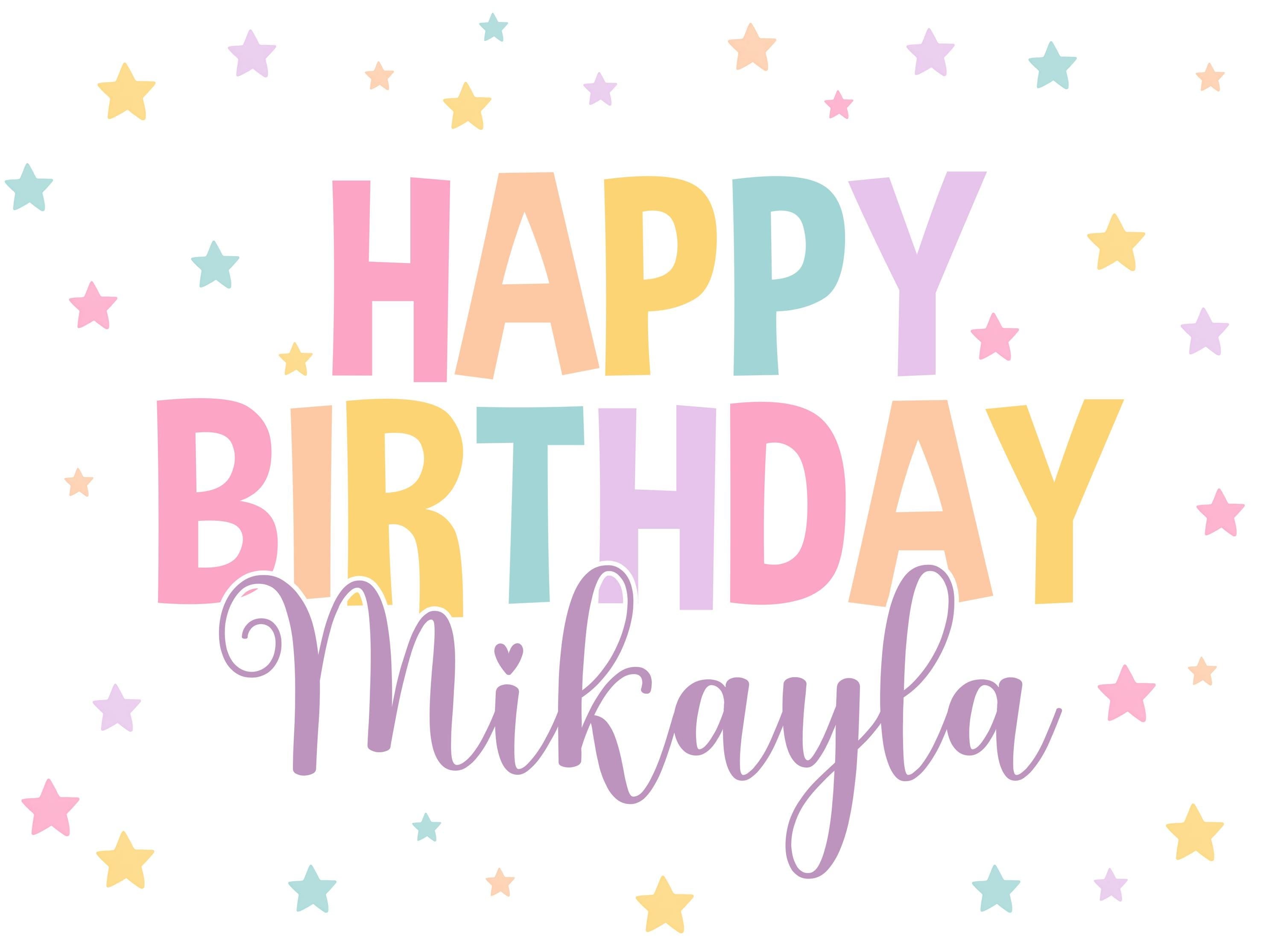 Kids Personalized Birthday Banner, Custom Rainbow Stars Birthday Sign with Name