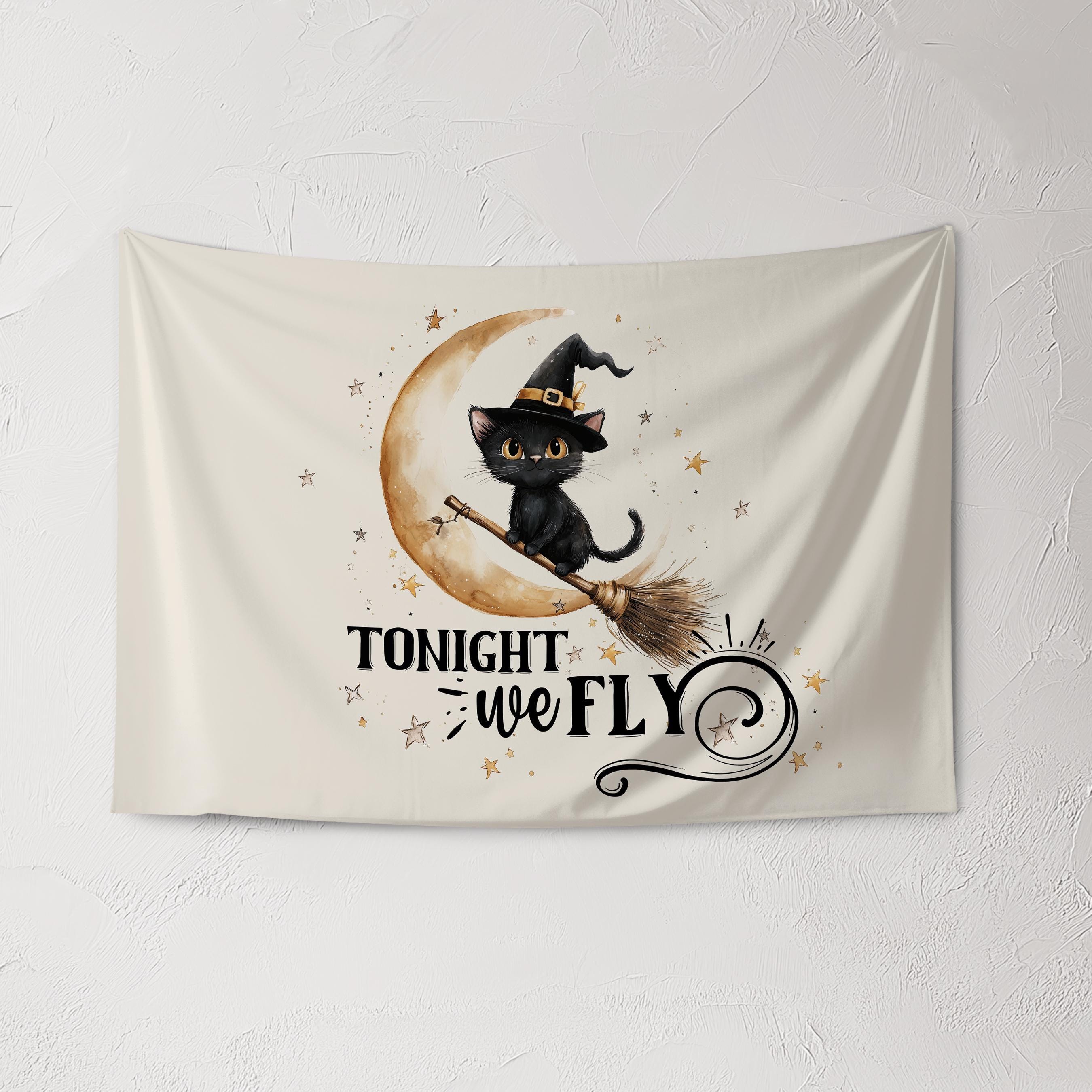 Halloween Banner, Tonight we Fly , Happy Halloween Decor, Halloween Wall Art