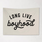 Fabric Tapestry Banner, Long Live Boyhood Original, Kids Wall Art Decor