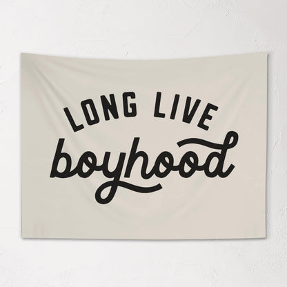 Fabric Tapestry Banner, Long Live Boyhood Original, Kids Wall Art Decor