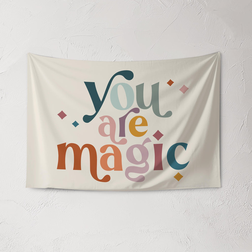 Fabric Tapestry Banner, You Are Magic , Kids Wall Art Room Decor, Children's Wall Art