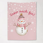 Christmas Banner Snow Much Fun, Kids Fabric Tapestry, Wall art Room Decor