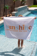 Fabric Tapestry Banner, Sunshine Looks Good On You, Kids Wall Art Room Decor