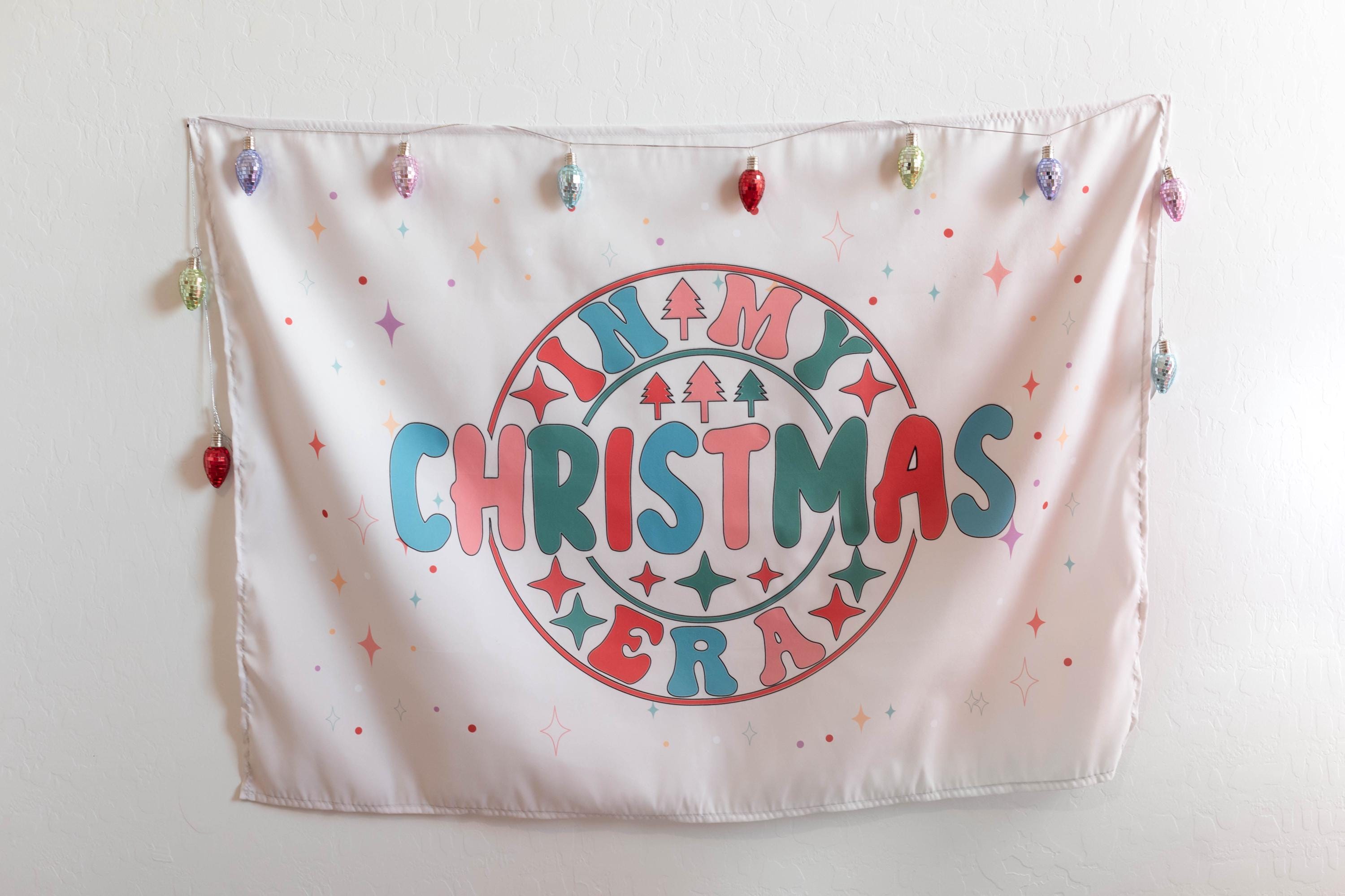 Christmas Banner, In My Christmas Era, Festive Kids Fabric Tapestry,  Room Decor