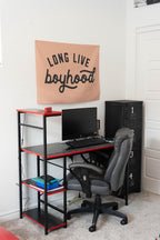 Fabric Tapestry Banner, Long Live Boyhood TAN, Kids  Wall Art Decor, Childrens Wall Art