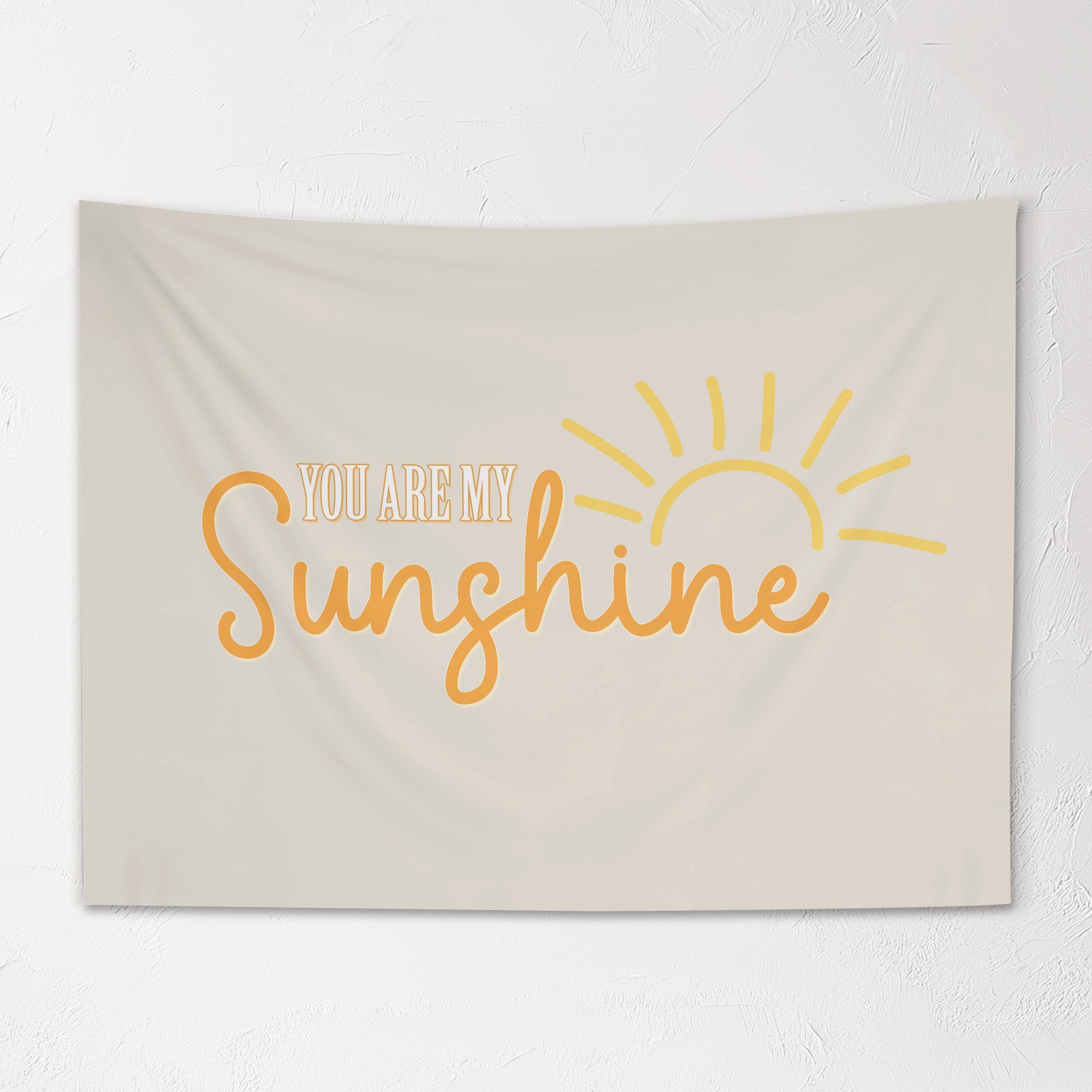 Fabric Tapestry Banner, You are my Sunshine, Kids Wall Art Room Decor