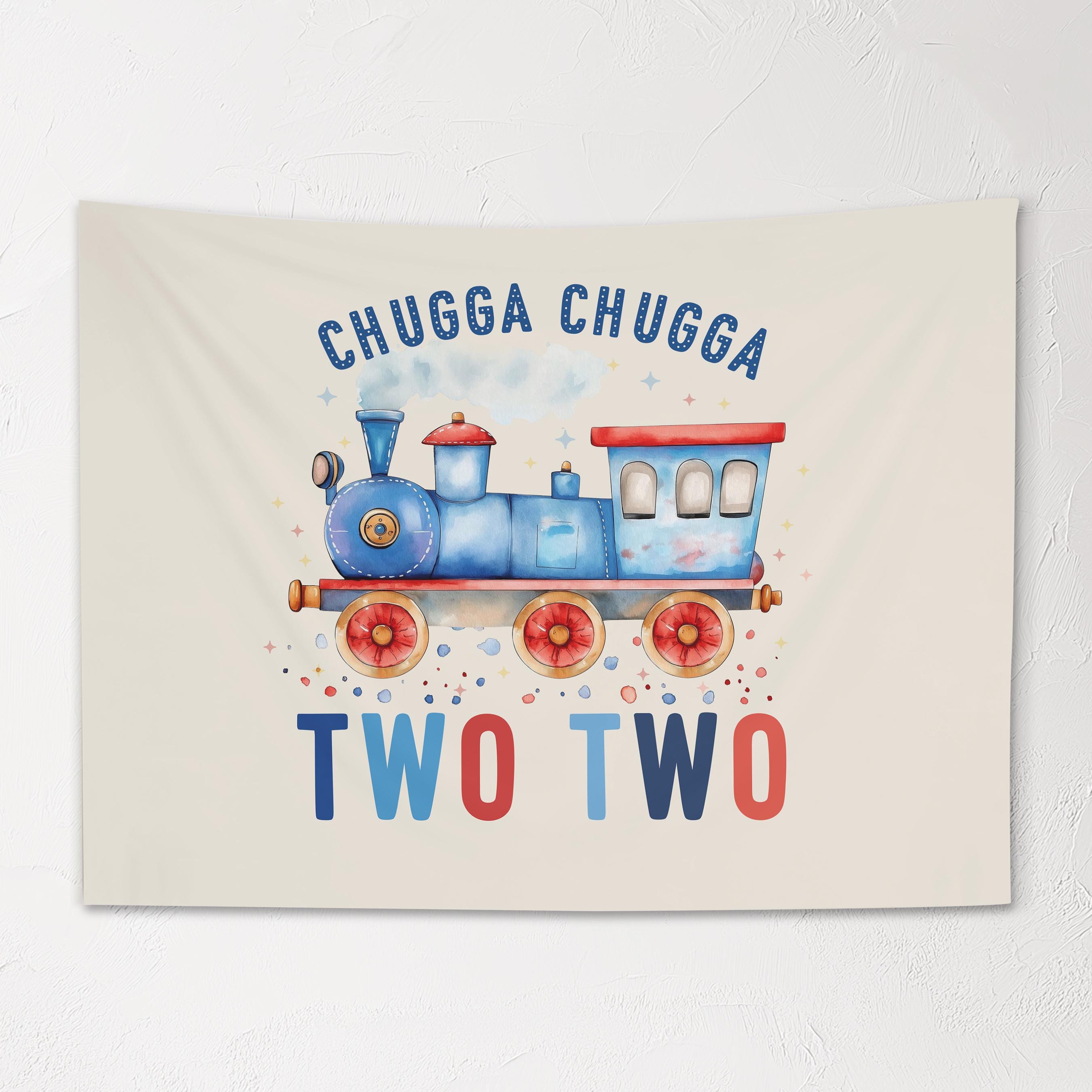 Fabric Tapestry Banner, Chugga Chugga Two Two, Kids Wall Art Room Decor