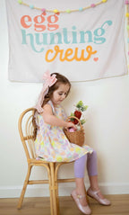 Fabric Tapestry Banner, Egg Hunting Crew , Kids Wall Art Room Decor