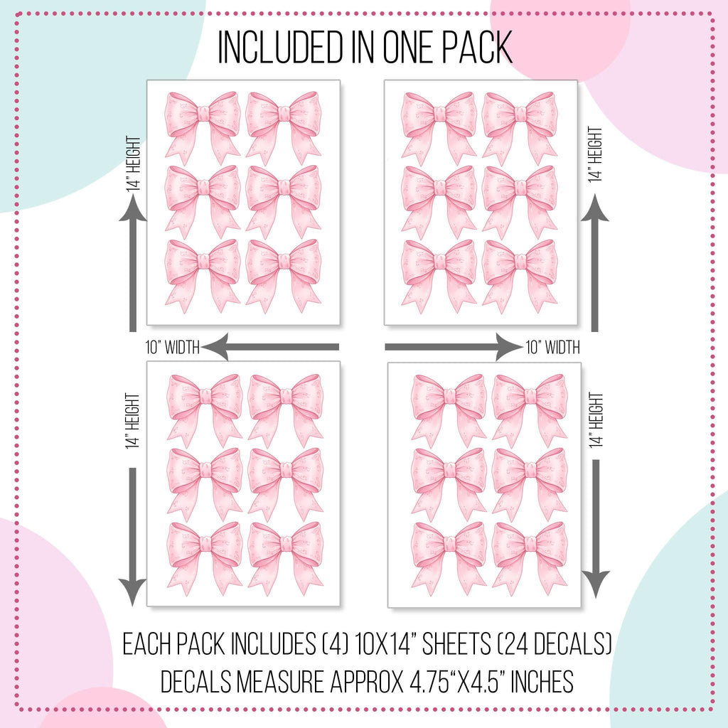 Cute Pink Bow Wall Decals