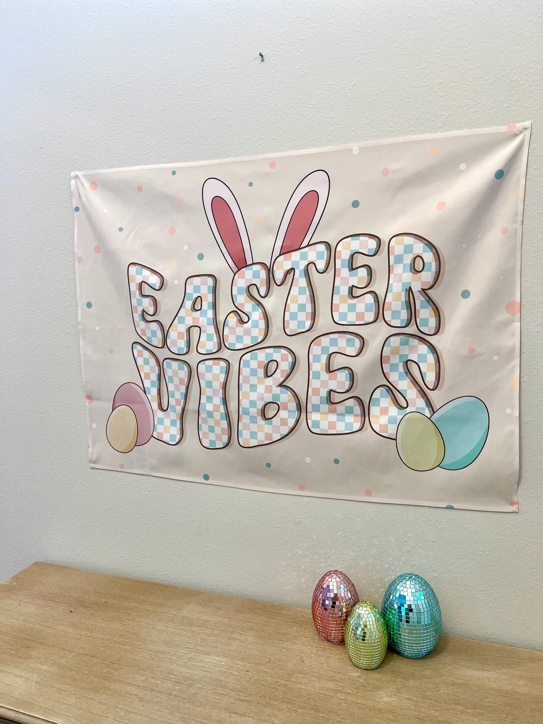 Fabric Tapestry Banner, Easter Vibes, Kids Wall Art Room Decor, Children's Wall Art