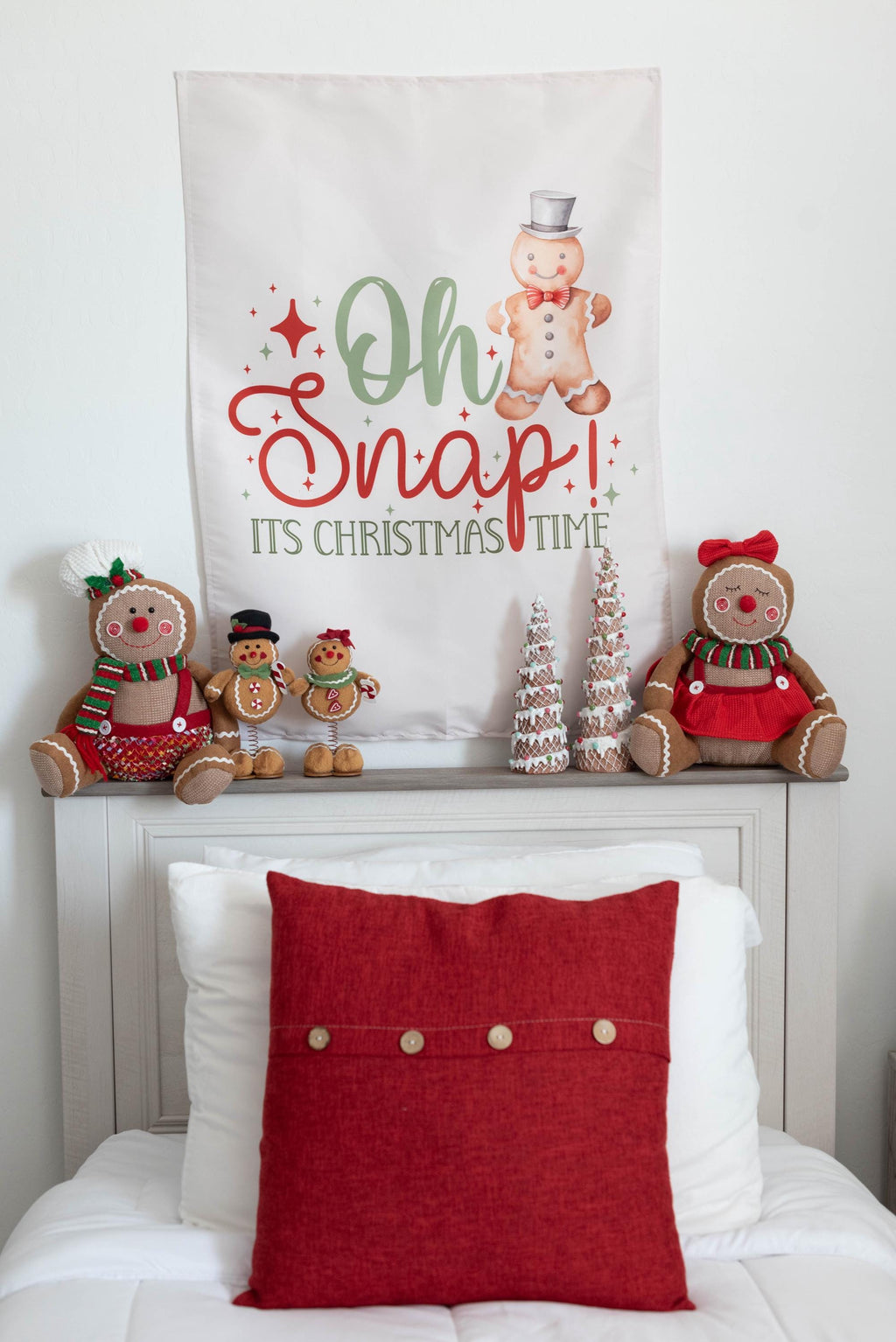 Christmas Banner Oh Snap, Kids Fabric Tapestry, Wall art Room Decor