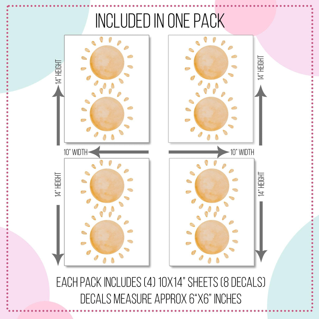 Watercolor Sunshine Wall Decals