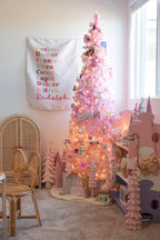 Christmas Banner, Santa's Reindeer Names Kids Fabric Tapestry