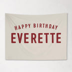 Custom Birthday Banner, Personalized Name Banners, Minimal Modern, Happy Birthday Wall Hanging