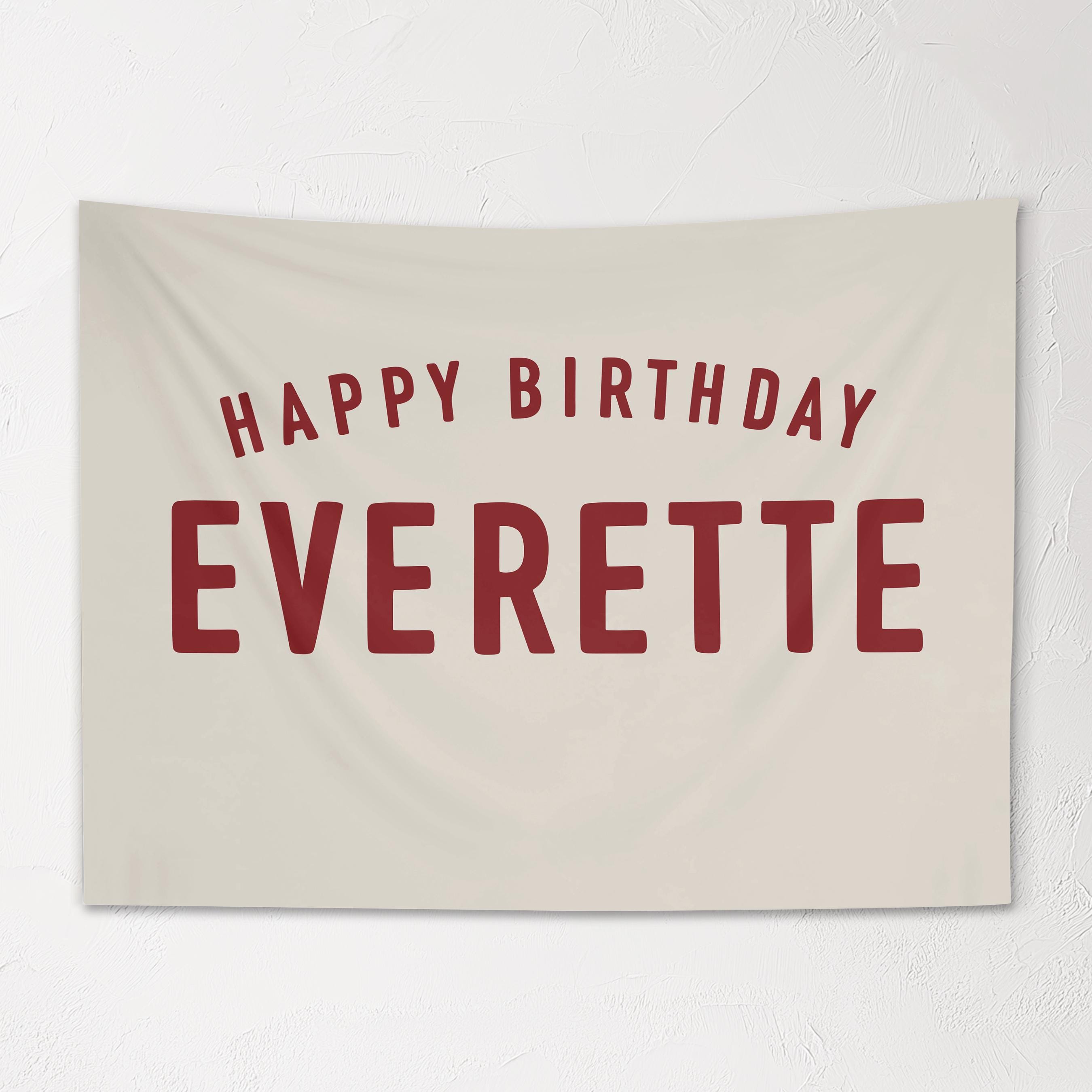 Custom Birthday Banner, Personalized Name Banners, Minimal Modern, Happy Birthday Wall Hanging