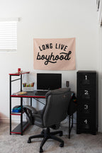 Fabric Tapestry Banner, Long Live Boyhood BEIGE, Kids  Wall Art Decor, Children's Wall Art