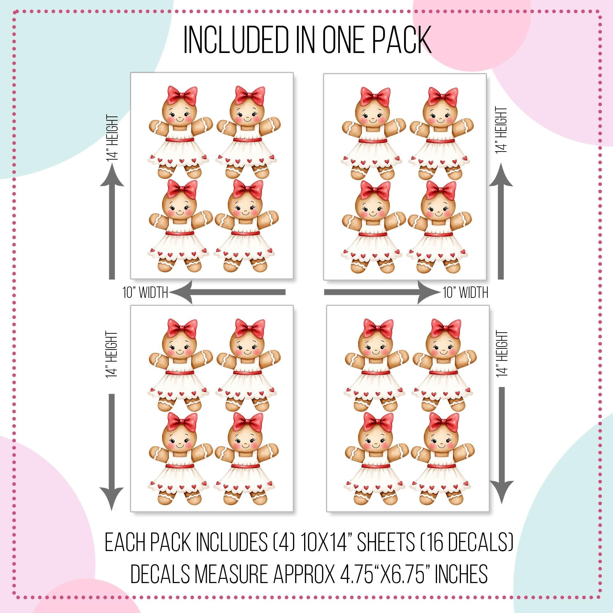 Cute Christmas Gingerbread Girl Wall Decals