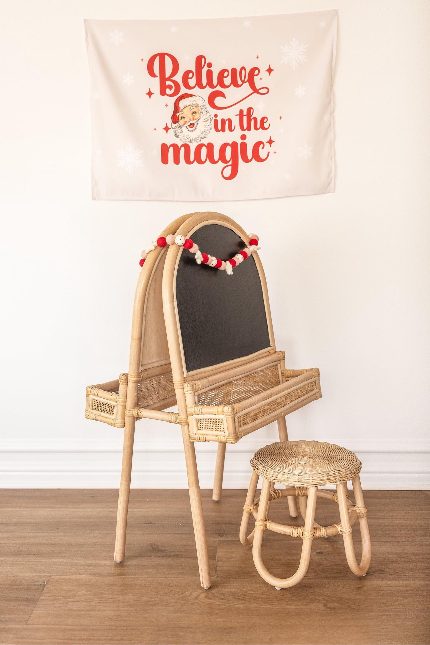 Christmas Banner, Believe in the Magic, Kids Fabric Tapestry, Wall art Room Decor
