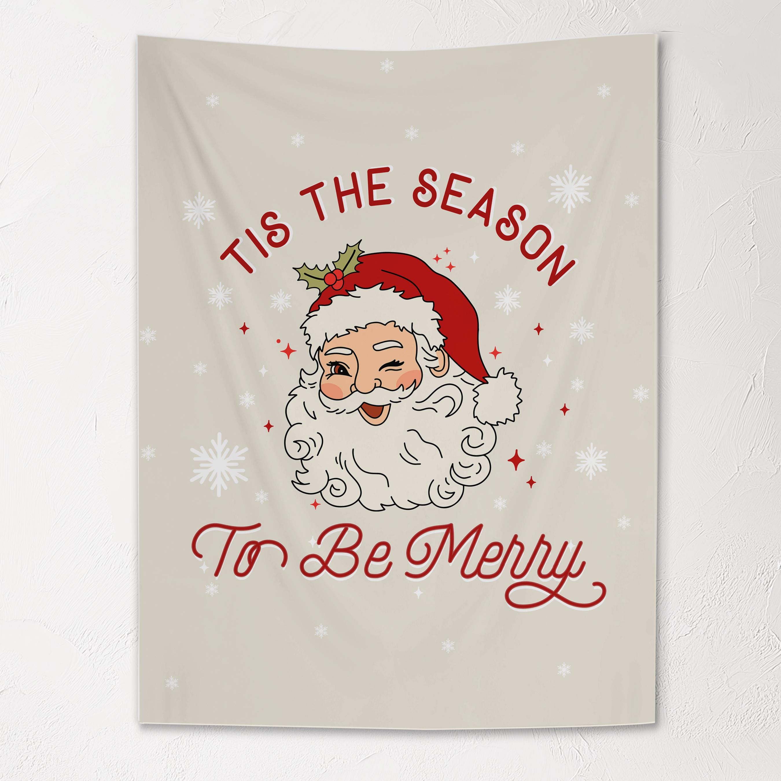 Christmas Banner, Tis the Season to be Merry, Kids Fabric Tapestry
