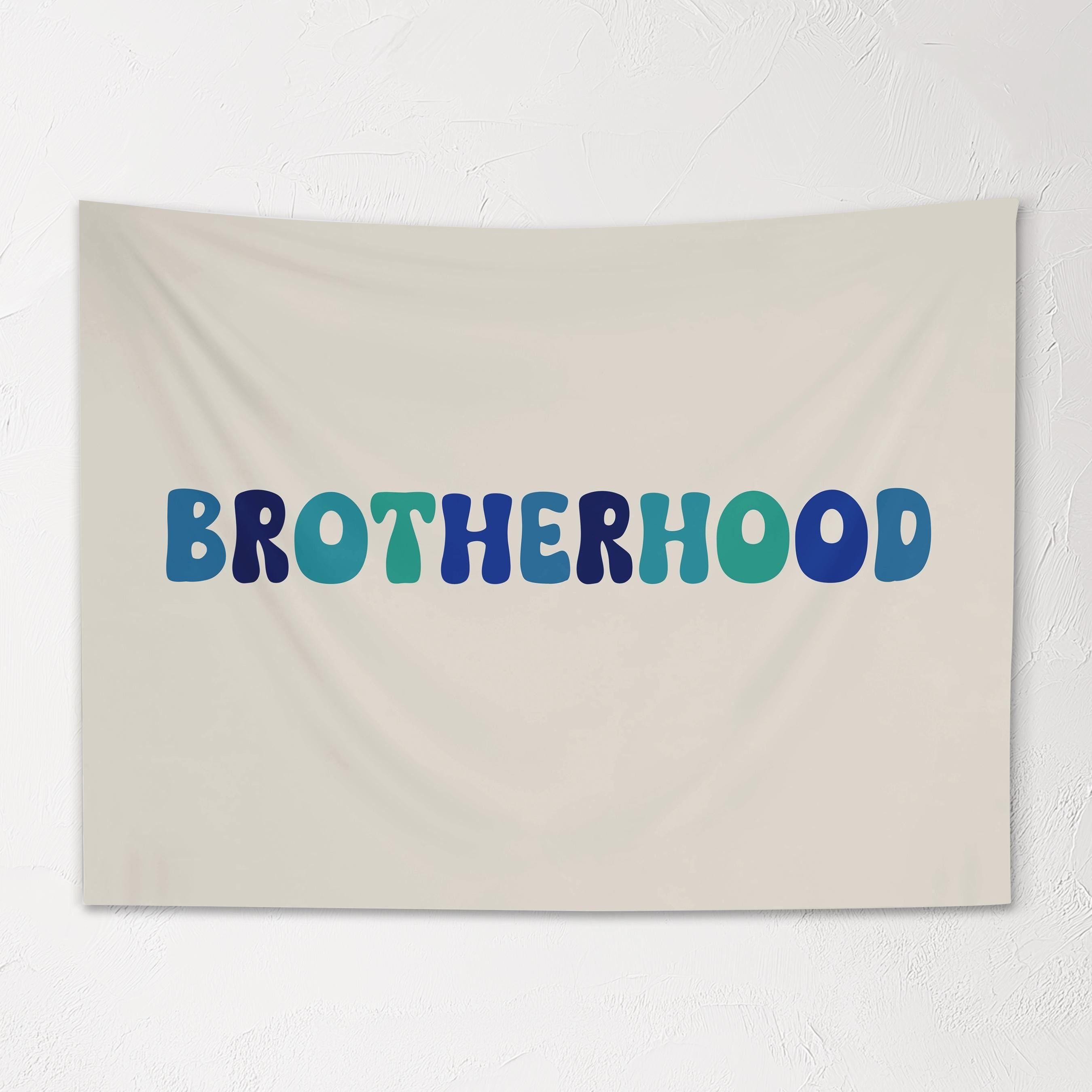 Fabric Tapestry Banner, Brotherhood , Kids Wall Art Room Decor,  Childrens Wall Art