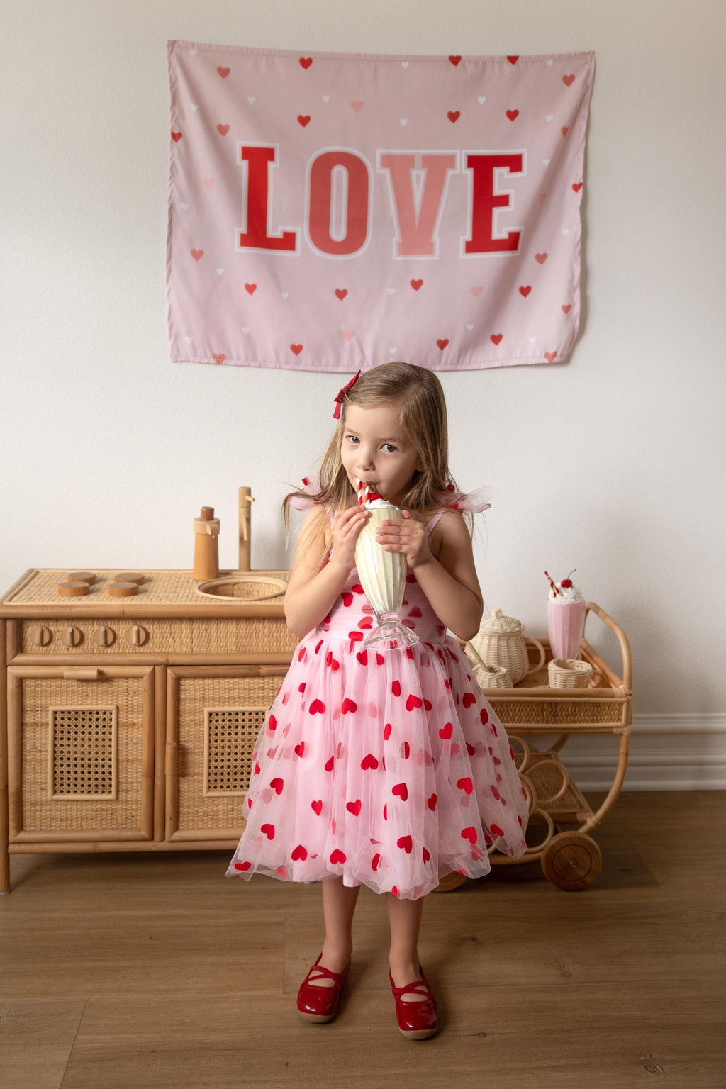 Fabric Tapestry Banner, Love, Kids Wall Art Room Decor, Childrens Wall Art